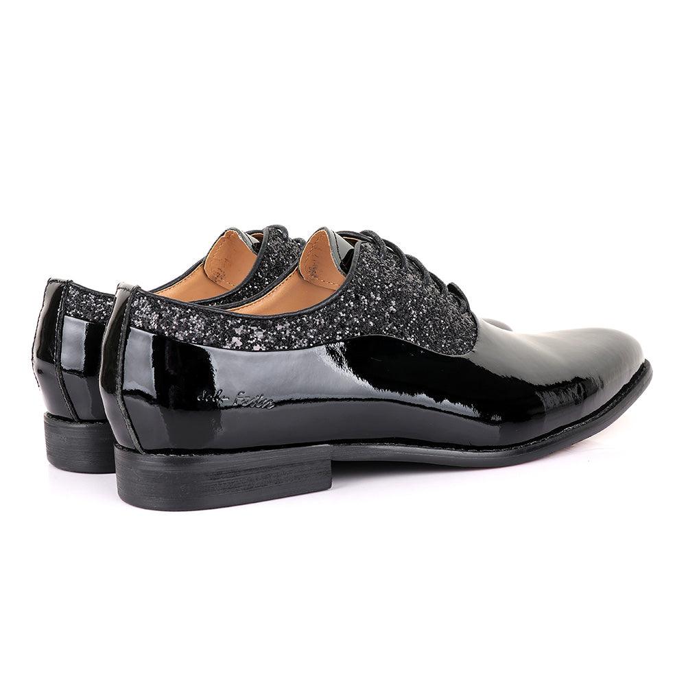John Foster Patent Stone Black Leather Shoe - Obeezi.com