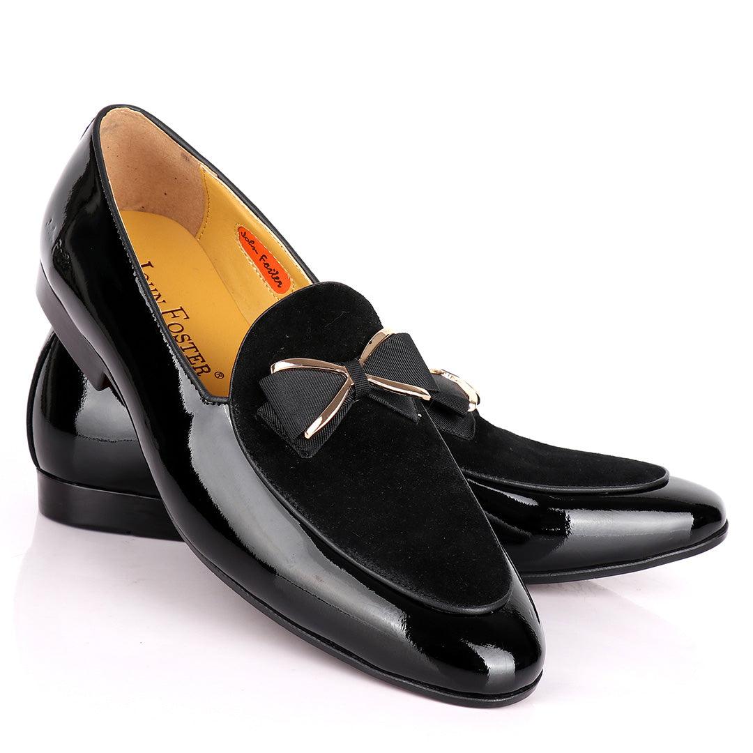 John Foster Wetlips & Suede Bowed Designed Mens Shoes - Obeezi.com
