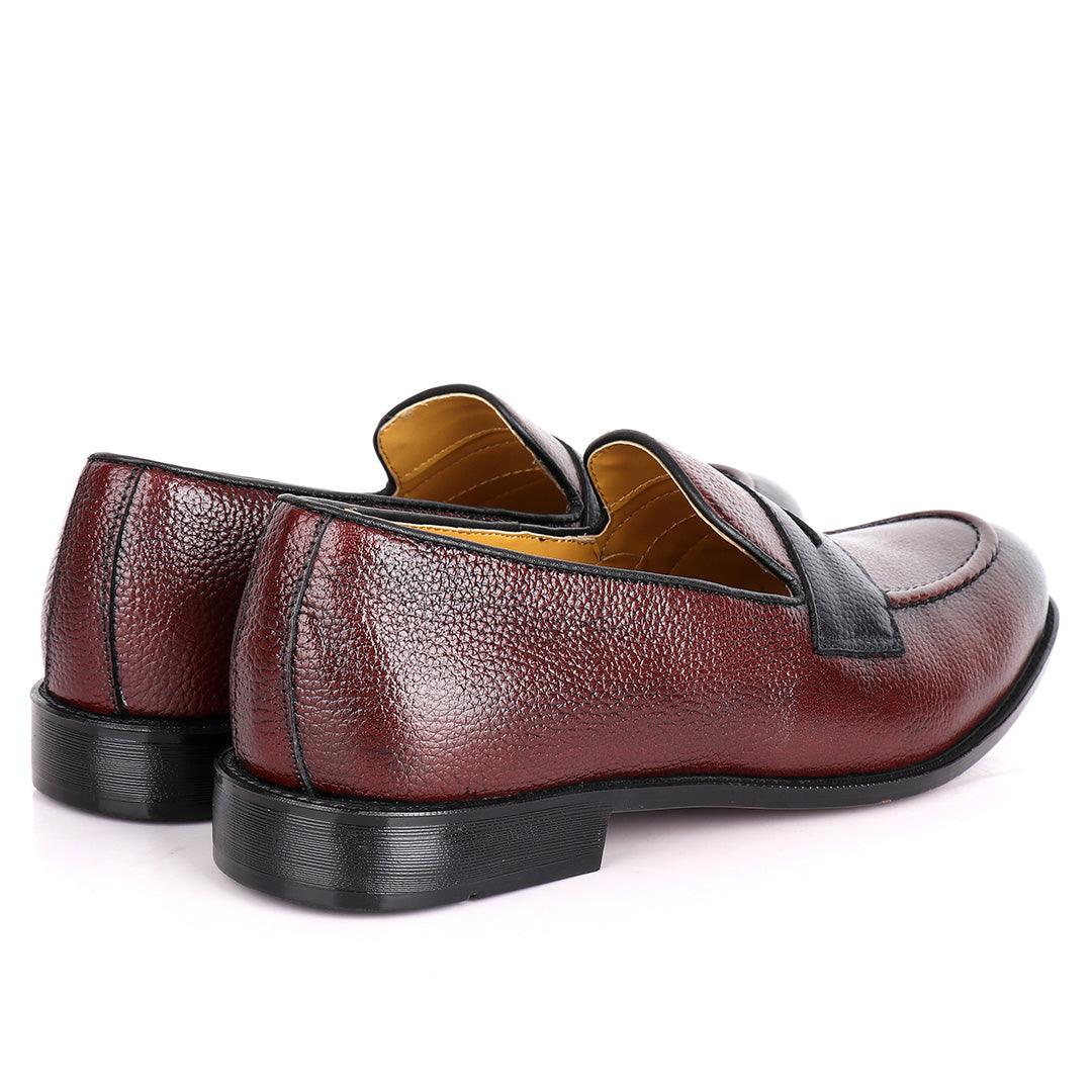 John Foster Wine Leather Loafers - Obeezi.com