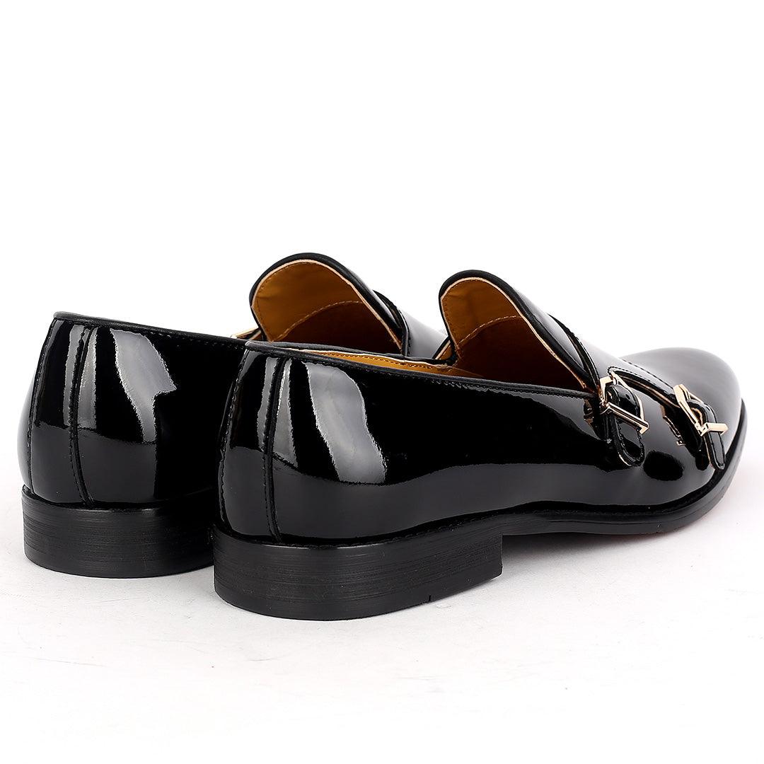 John Mendson Glossy Leather Skin Buckle Strap Monk Shoes - Obeezi.com