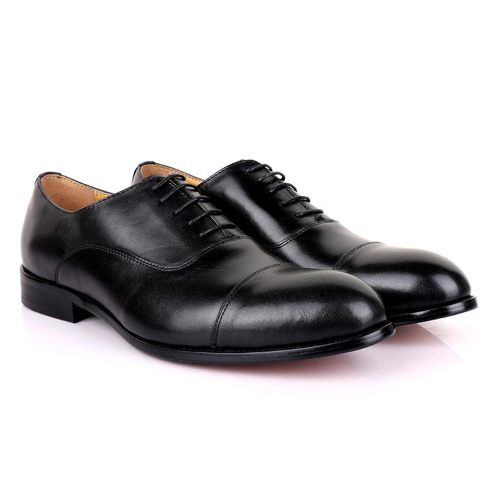 John Mendson Lace Leather Black Shoe - Obeezi.com