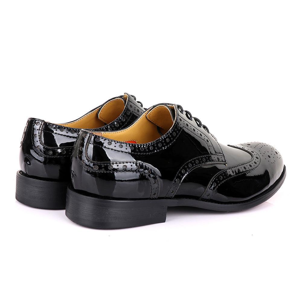 John Mendson Oxford Wetlips Black Shoe - Obeezi.com