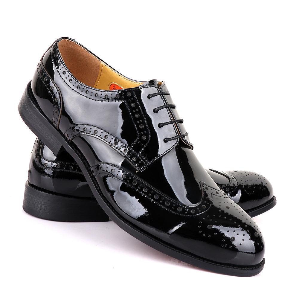 John Mendson Oxford Wetlips Black Shoe - Obeezi.com