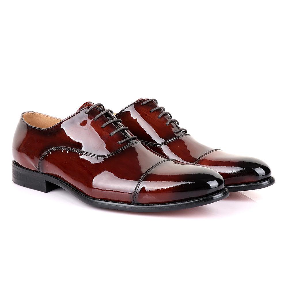 John Mendson Oxford Wetlips Dark Brown Leather Shoe - Obeezi.com