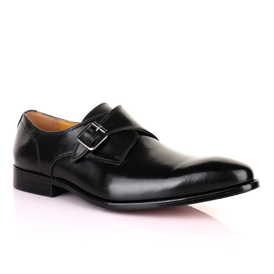 John Mendson Single Strap Black Leather Shoe - Obeezi.com