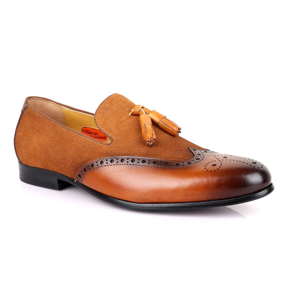 John Mendson Suede And Brown Leather Shoe - Obeezi.com