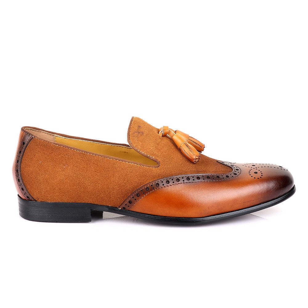 John Mendson Suede And Brown Leather Shoe - Obeezi.com