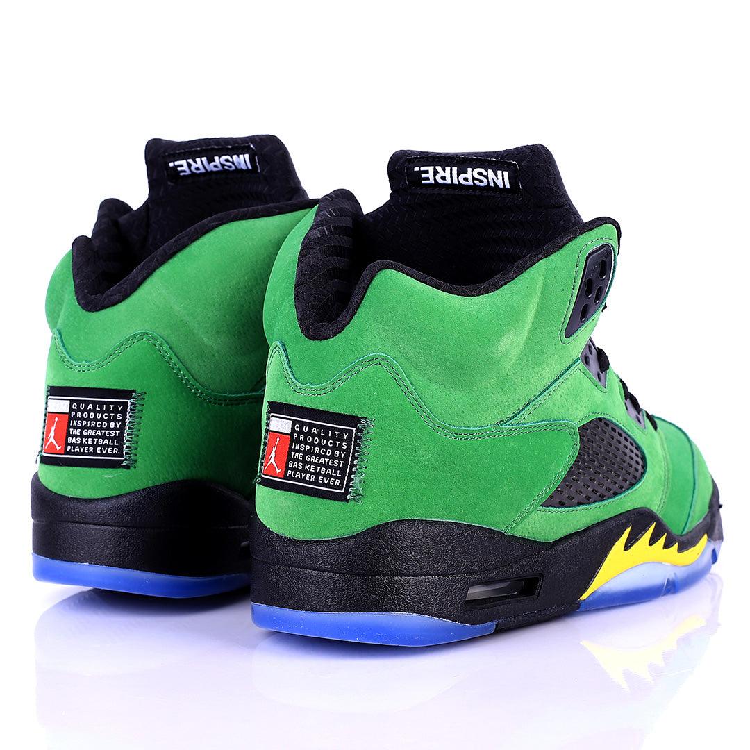 Jord Black With Green Classic Retro Basketball sneakers - Obeezi.com