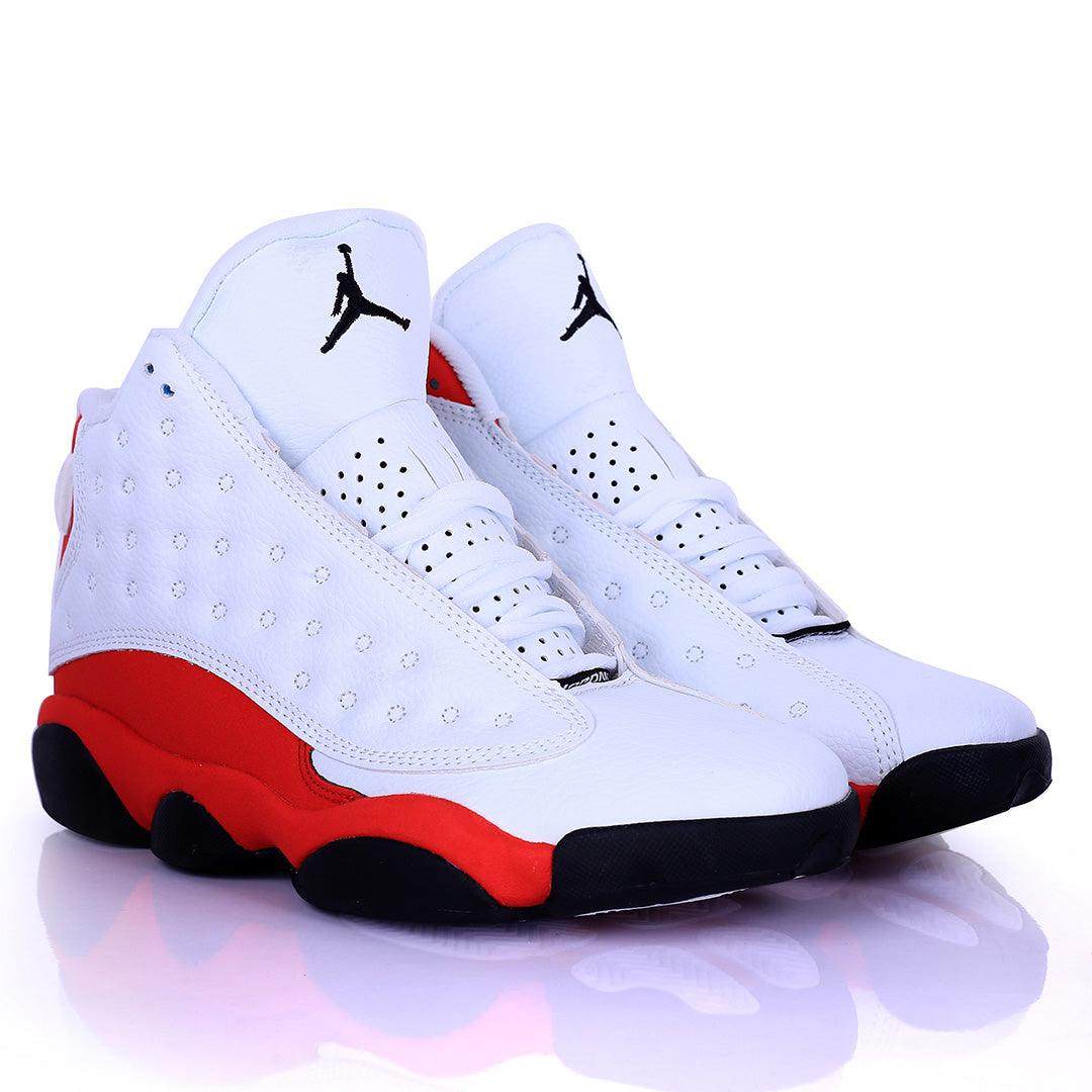 Jord High Classic Basketball Red And White Designed Sneakers - Obeezi.com