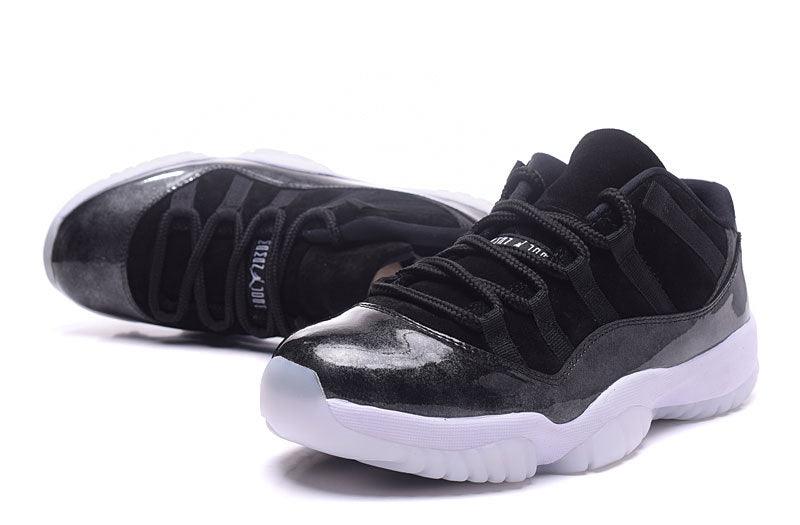 Jordan 11 Low Black Metallic Silver Sneakers - Obeezi.com