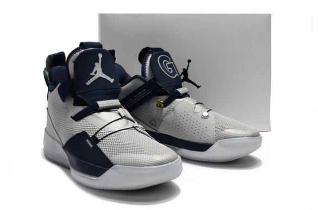 Jordan 33 Wolf Grey Blue Men's Basketball Sneakers - Obeezi.com