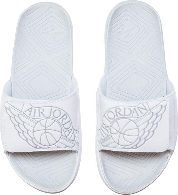 Jordan Hydro 7 Mens White/Pure Platinum Slippers - Obeezi.com