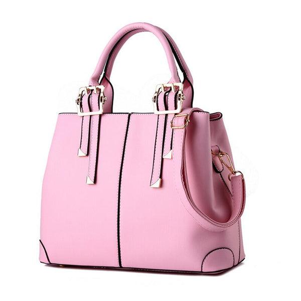 Kattee Style Genuine Leather Tote Bag Pink - Obeezi.com