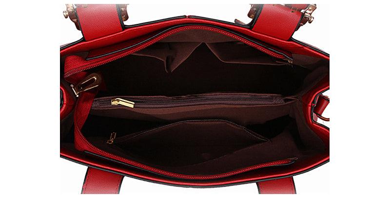 Kattee Style Genuine Leather Tote Bag Red - Obeezi.com