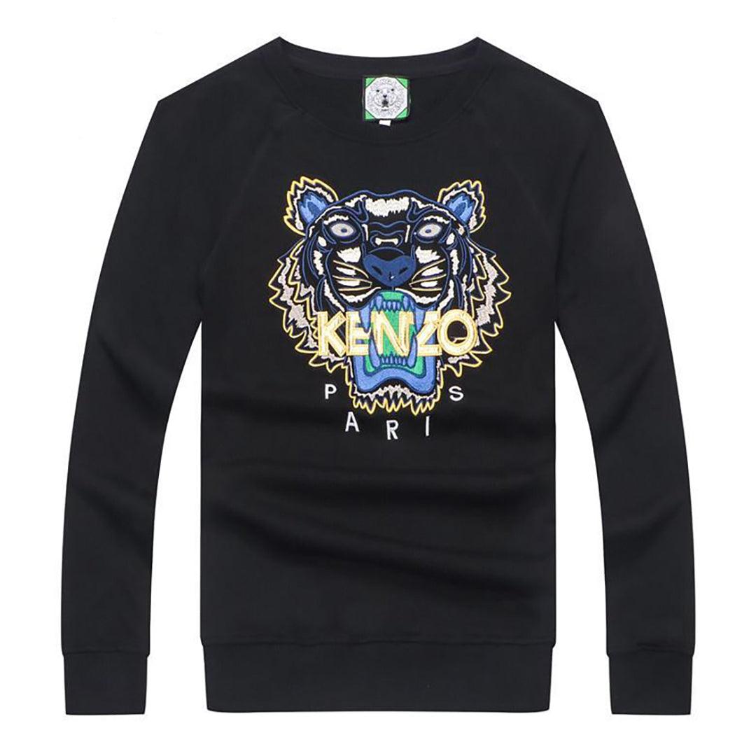 Ken Paris Tiger Embroidered Sweat Shirt- Navy Blue - Obeezi.com