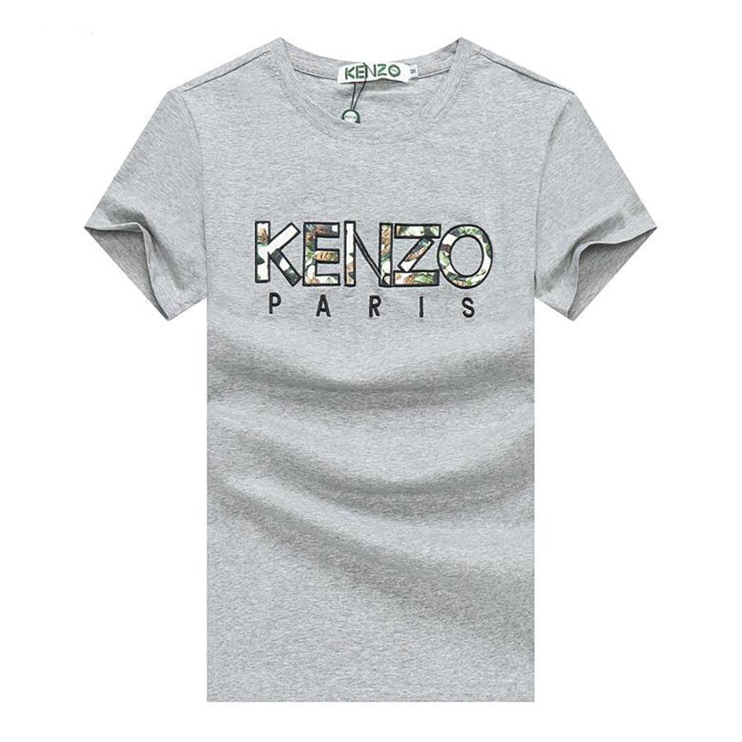 Kenz Industry Lightweight Front Logo Round neck-Ash - Obeezi.com