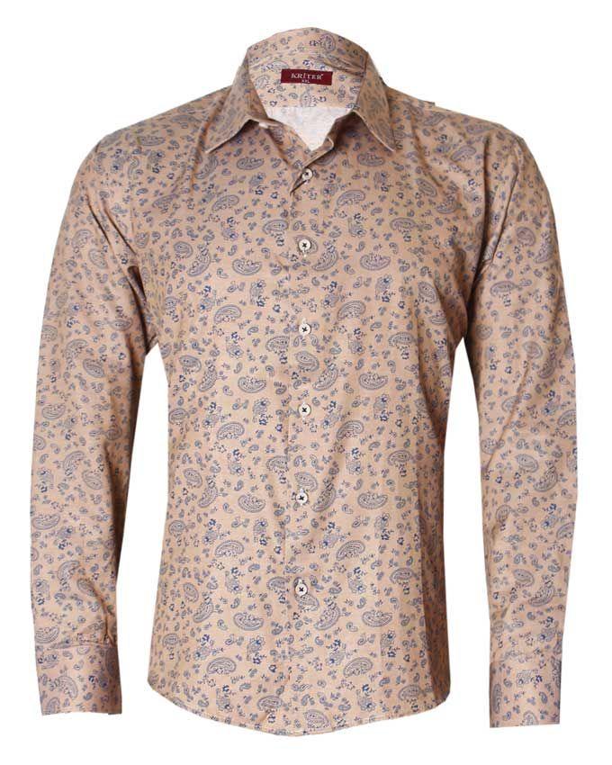 Kriter Brown Buttoned Patterned Shirt - Obeezi.com
