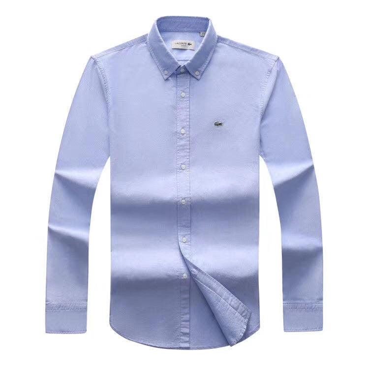 Lacoste Custom Fits Long sleeve SkyBlue Shirts - Obeezi.com