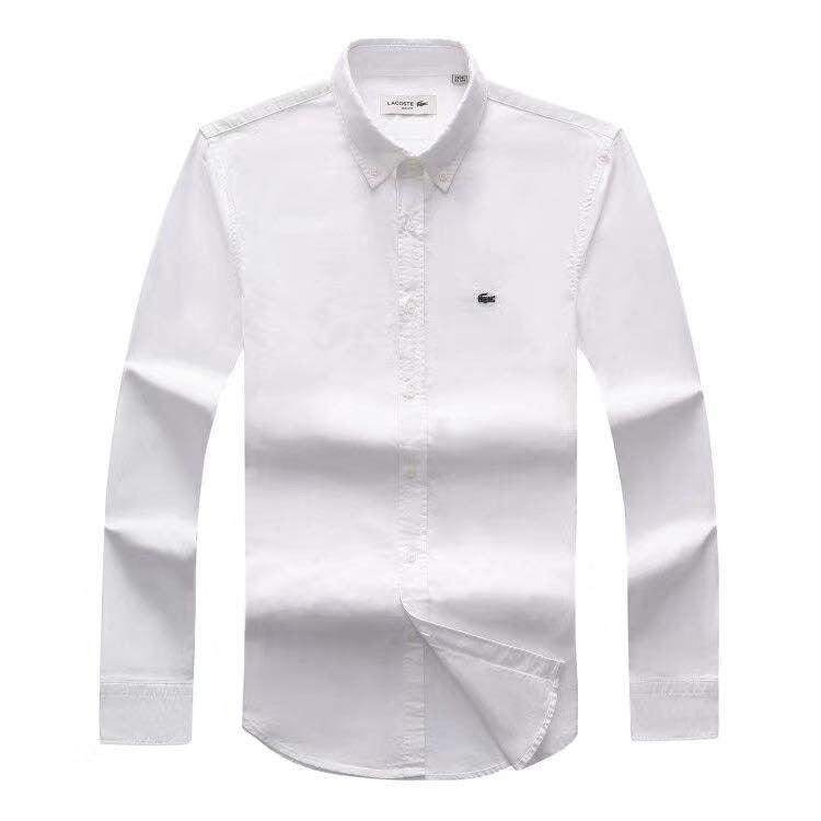 Lacoste Custom Fits Long sleeve White Shirts - Obeezi.com