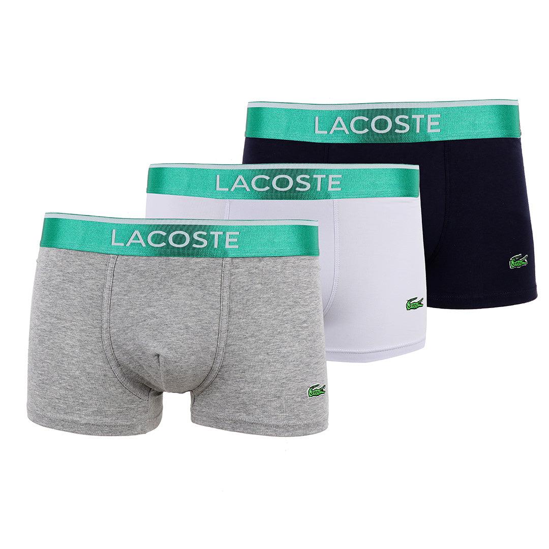 Lacoste Design 3 IN 1 Pack Black White and Grey Boxers - Obeezi.com