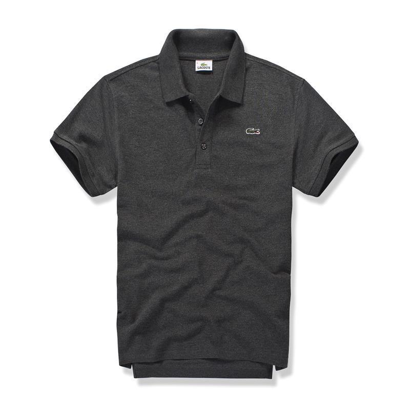 Lacoste Plain Design with Crested Logo Short-Sleeve Polo-Grey - Obeezi.com