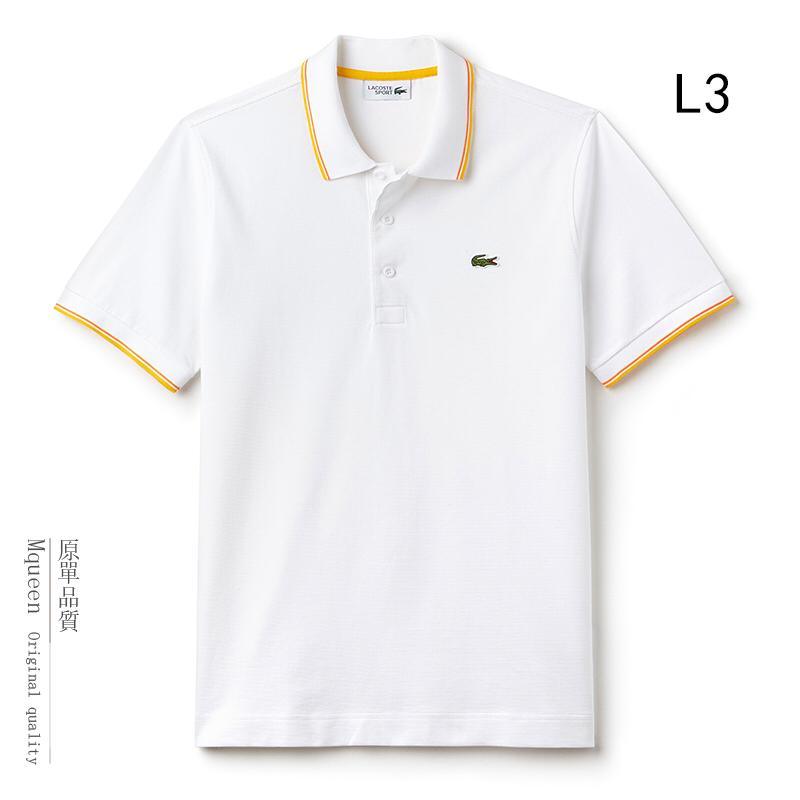 Lacoste Plain Polo Shirts With Crested Logo-White - Obeezi.com
