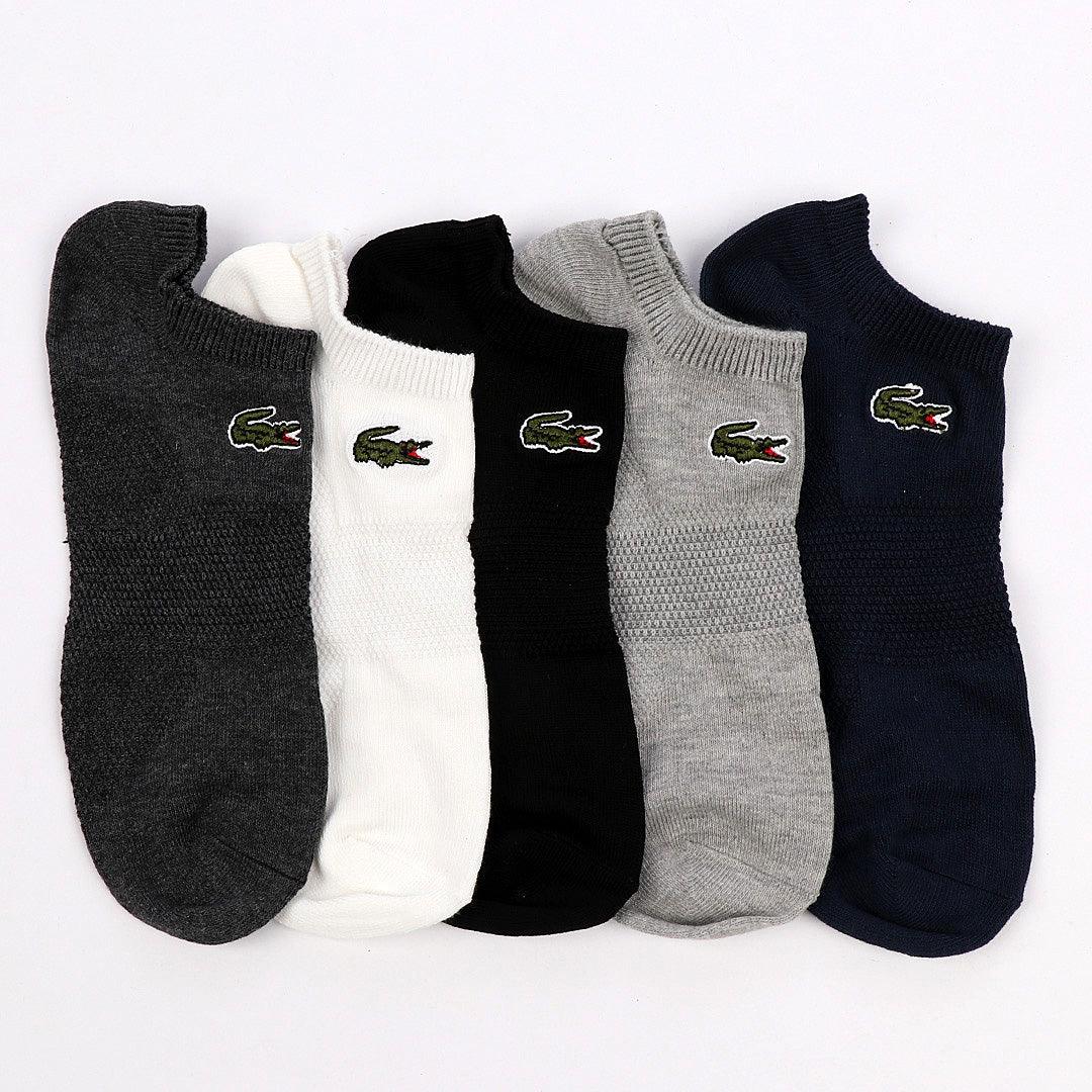 Lacoste Unisex 2018 5 Pair Black/Grey Plain Sport Socks - Obeezi.com