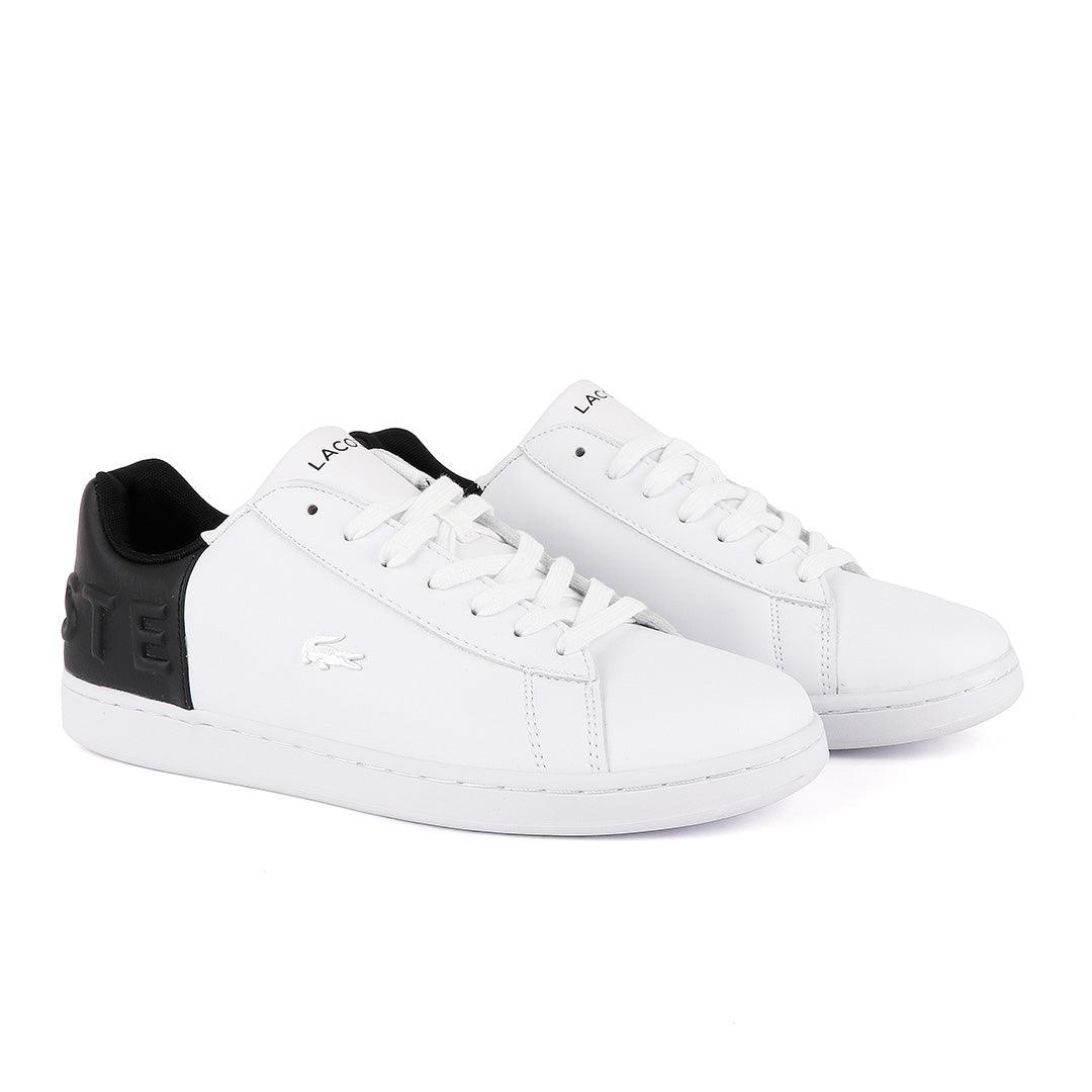 Lacoste White/Black Carnaby Crested Logo Sneaker - Obeezi.com