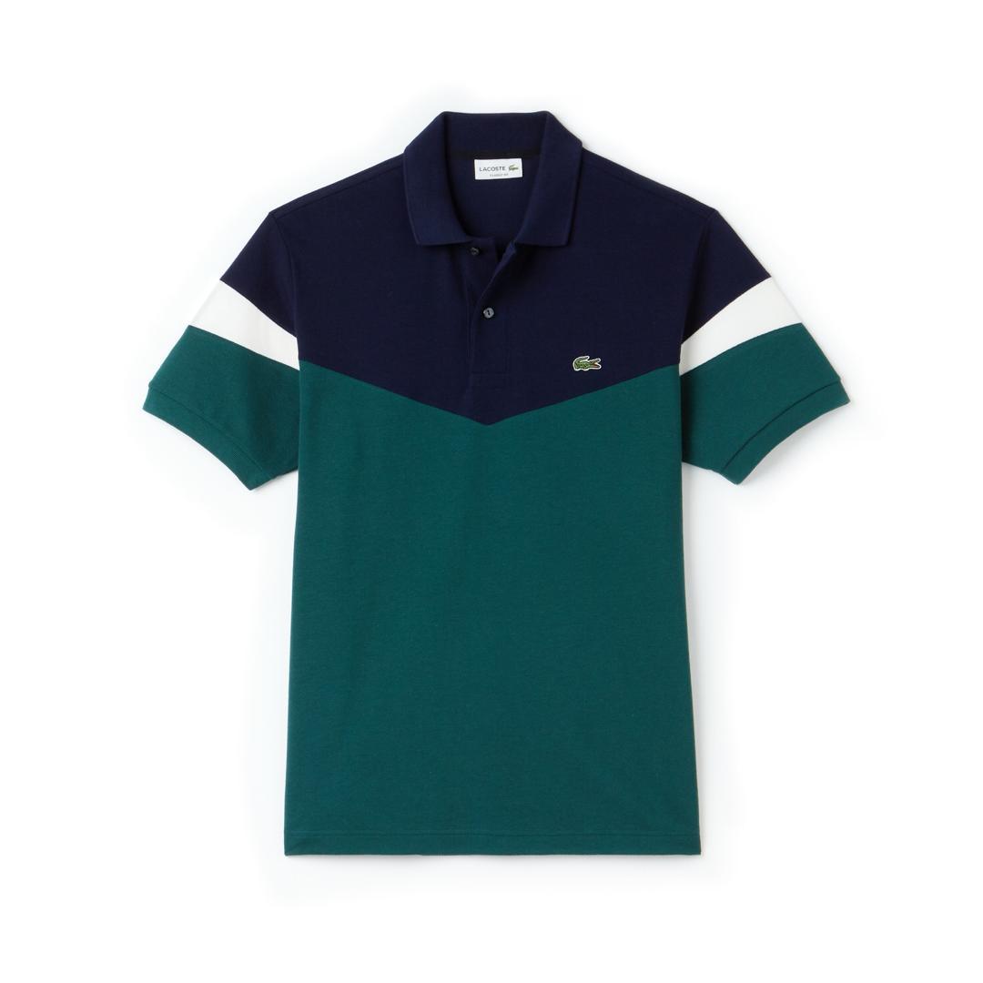 Lacoste With Crested Logo Green And Navy Blue Short-Sleeve Polo - Obeezi.com