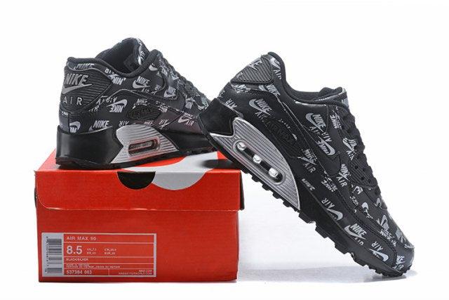 Latest Designs NA Max 90 Black Silver Sneakers - Obeezi.com