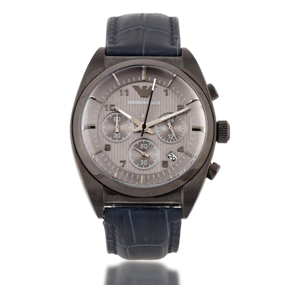 Leather Navy Blue Wrist Watch - Obeezi.com