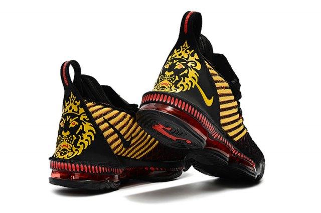 LeBron 16 King Black Gold Red Men's Basketball Shoes - Obeezi.com