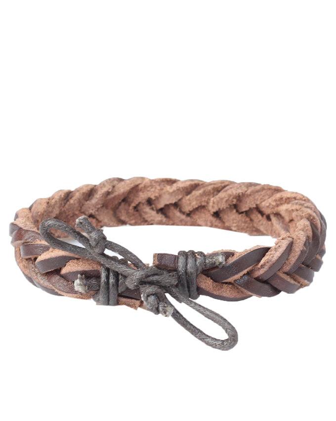 LEDER-Schmuck Mens Armbands Leather bracelet -Brown - Obeezi.com