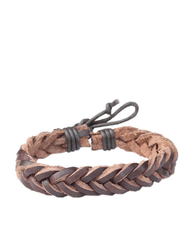 LEDER-Schmuck Mens Armbands Leather bracelet -Brown - Obeezi.com