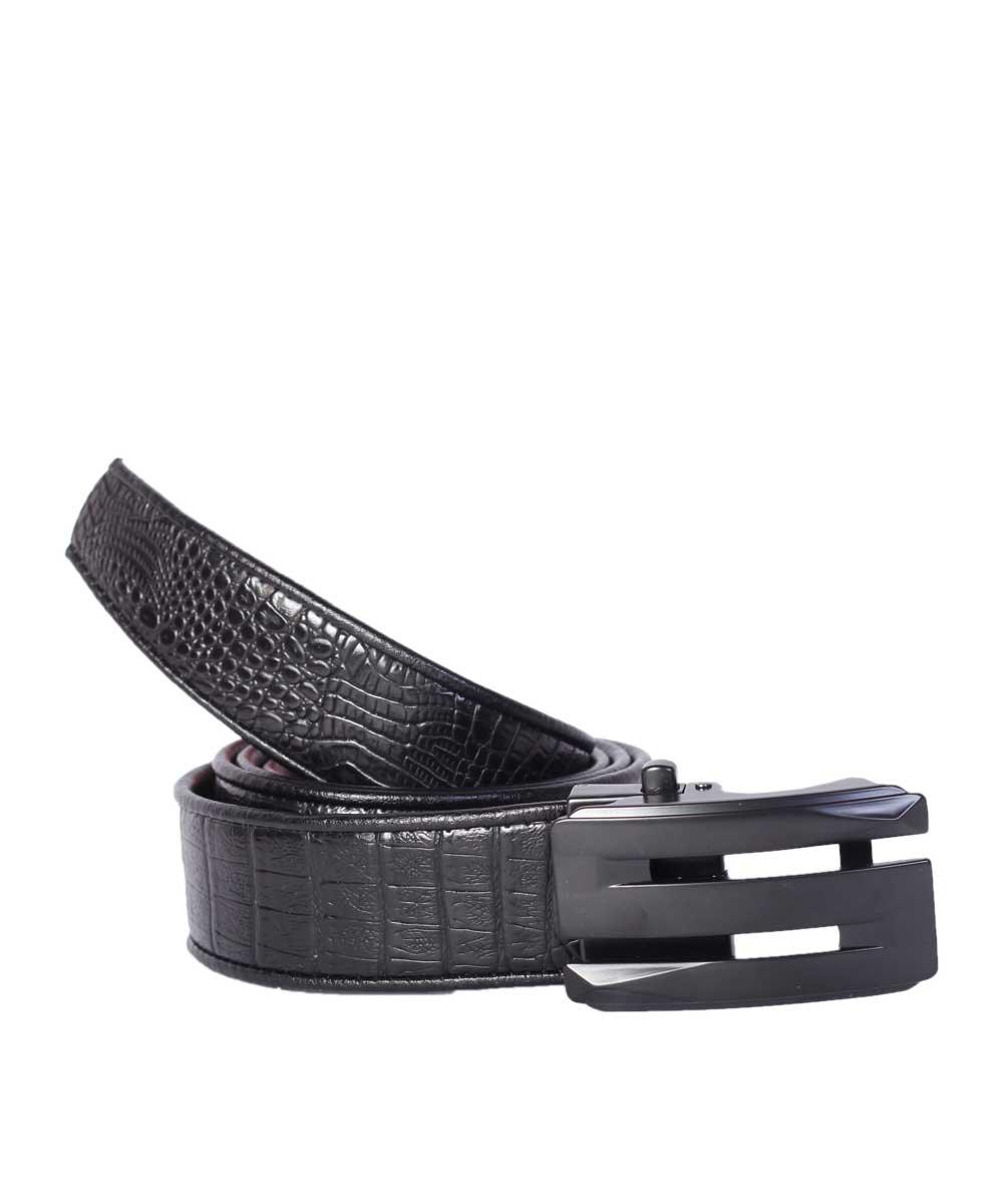 LFMB Design Black Leather Buckle Men Belt - Obeezi.com