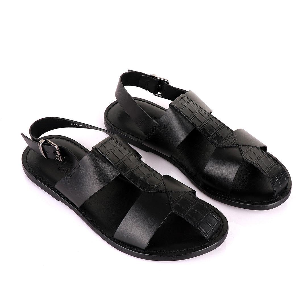 Lishushan Handmade Black Leather Sandals - Obeezi.com