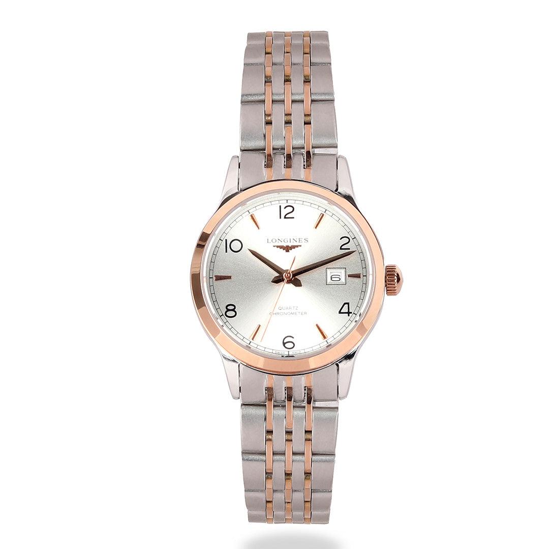 Longines Elegance Women's Classic Dial Silver And Gold Watch - Obeezi.com
