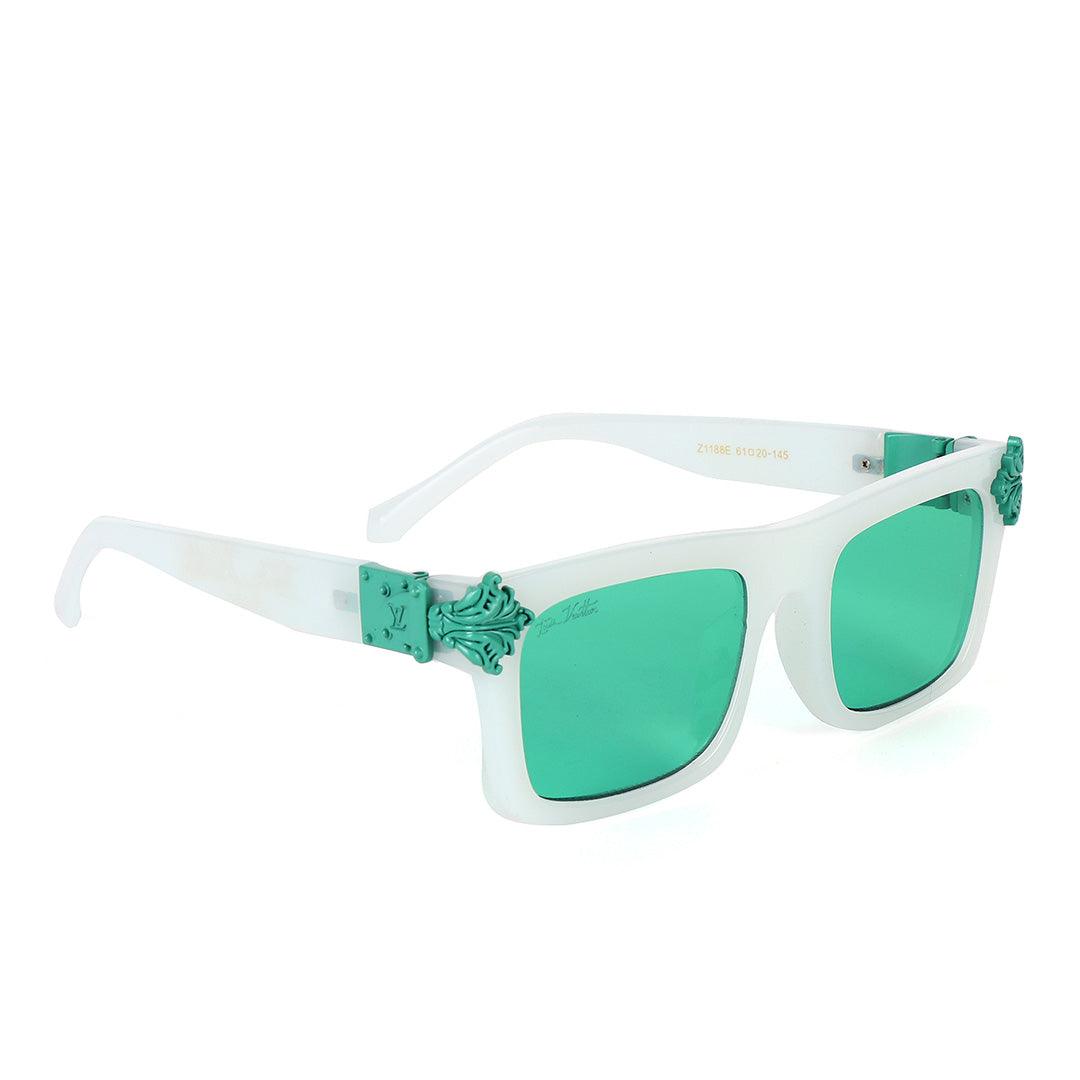 Louis Vuitton Classic Crested Offwhite And Green Lens Sunglasses - Obeezi.com