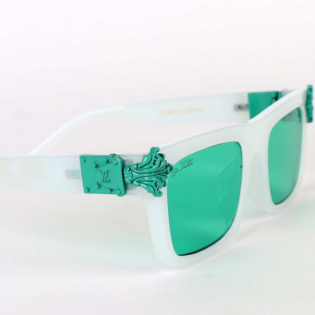 Louis Vuitton Classic Crested Offwhite And Green Lens Sunglasses - Obeezi.com