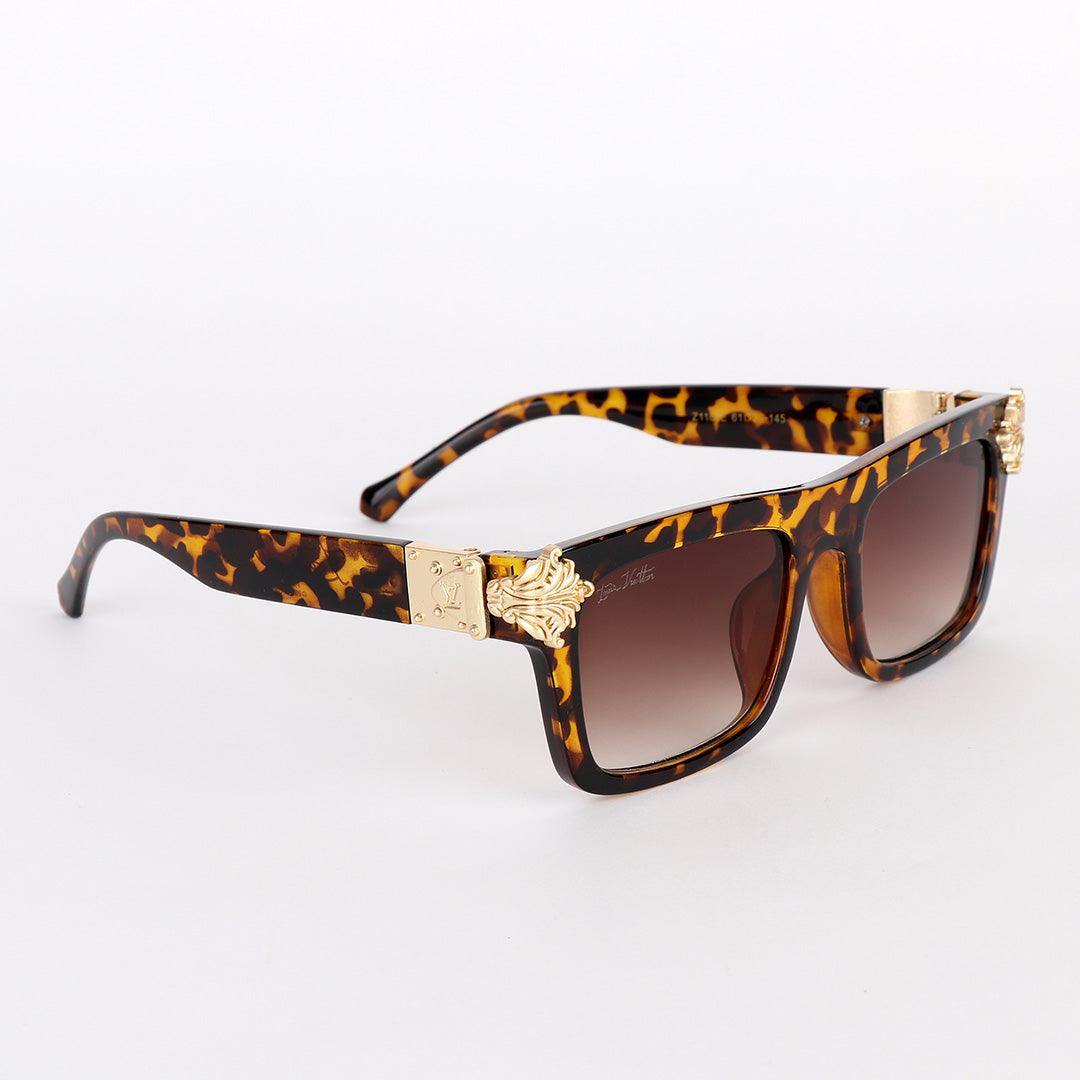 Louis Vuitton Crested Summer Square Unisex Brown Sunglasses - Obeezi.com