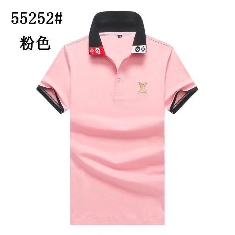 Louis Vuitton Men's Polo shirts-Pink - Obeezi.com