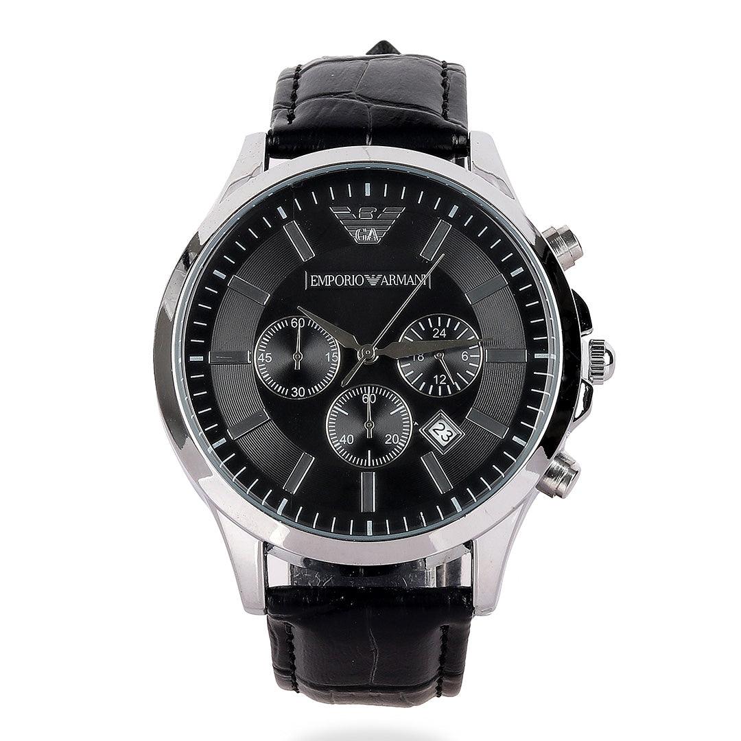 Luxury Black Leather Men's Watch - Obeezi.com