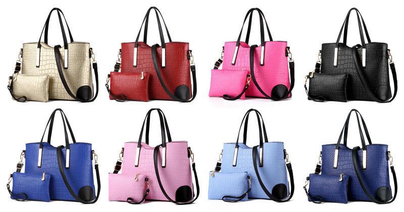 Luxury Designer Light Pink Croc Tote 2 In 1 Handbag - Obeezi.com