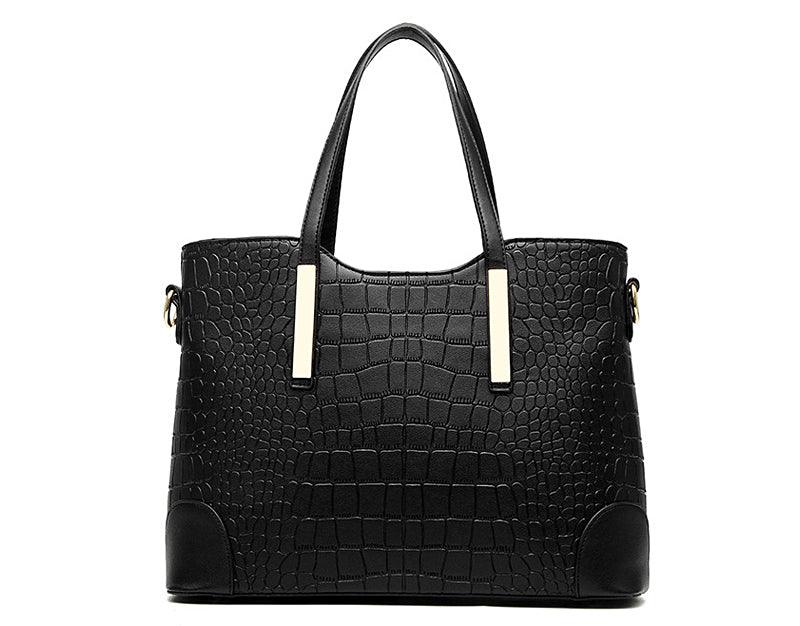 Luxury Designer Skyblue Croc Tote 2 In 1 Handbag - Obeezi.com