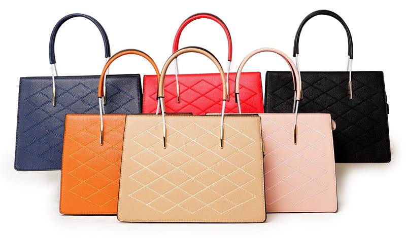 Luxury Women Designer Leather 2 in 1 Bag - Black - Obeezi.com