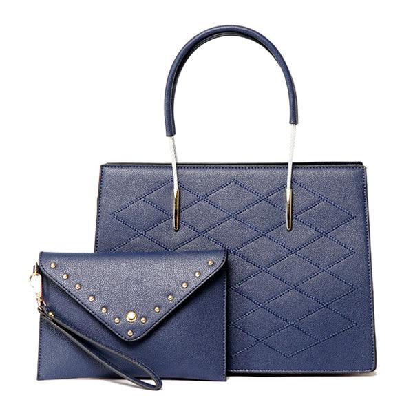 Luxury Women Designer Leather Bag - Blue - Obeezi.com