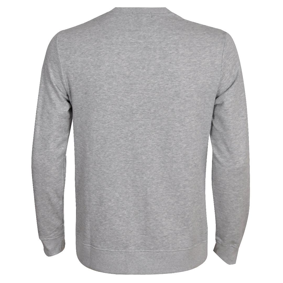 Lv Logo Designed Men's Round Neck Cotton Sweatshirt- Ash - Obeezi.com