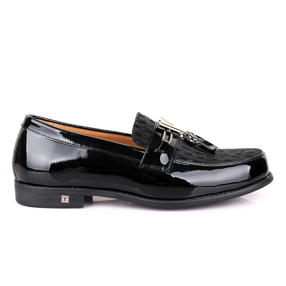 LV Patent Black Tassel Leather Shoe - Obeezi.com