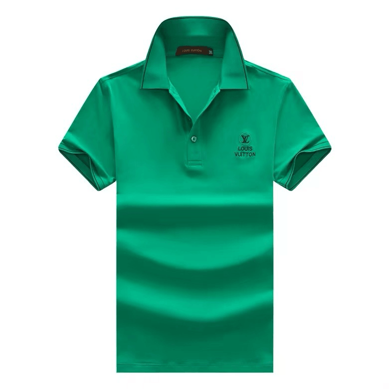 Lv Side Monogram Created Logo Polo Shirt- Green - Obeezi.com