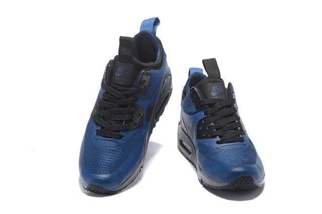 MAX 90 MID WNTR Grey Blue Mens Running Shoes - Obeezi.com